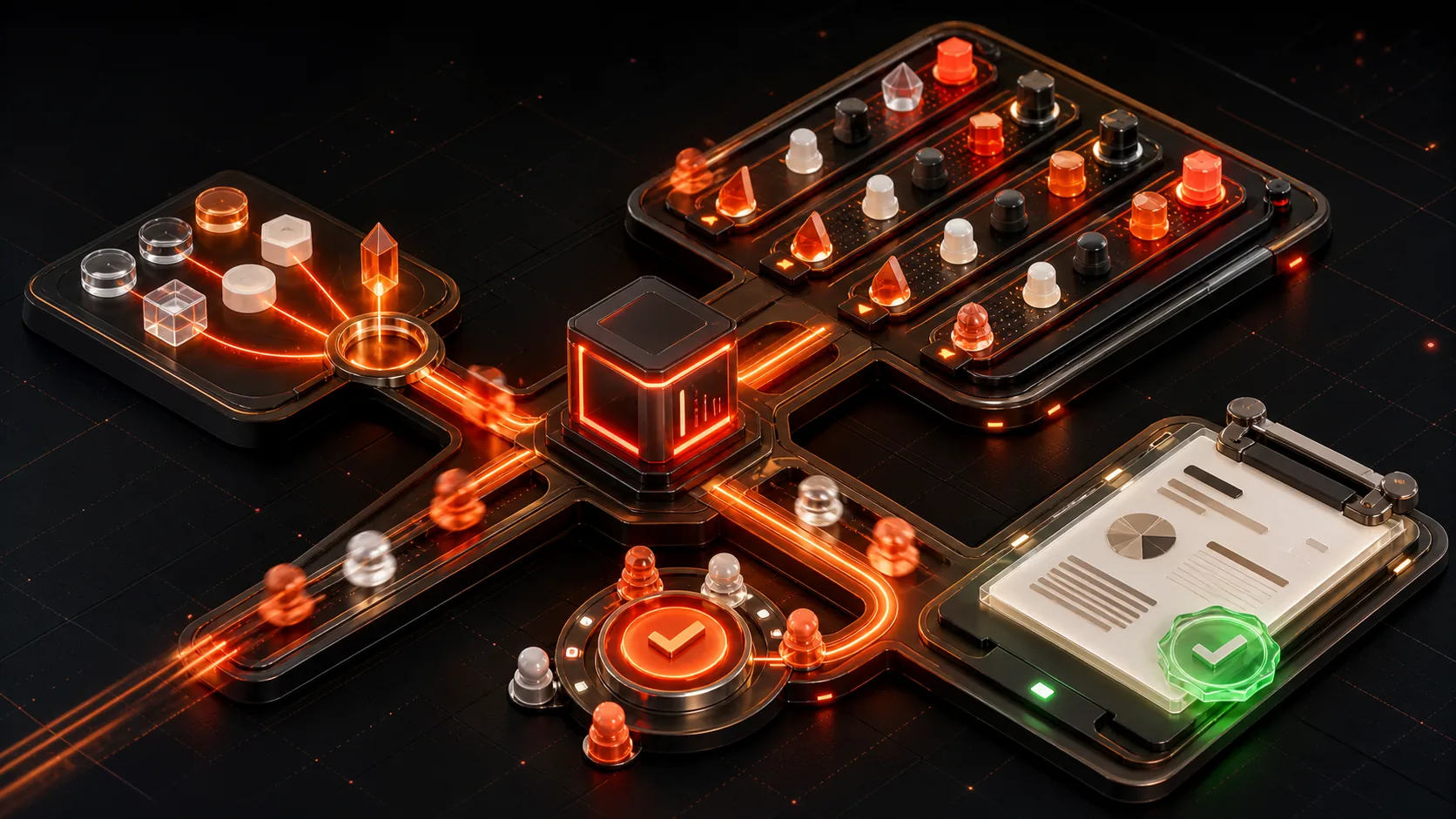 Illustrative AgentHost system image showing work moving through a connected revenue route